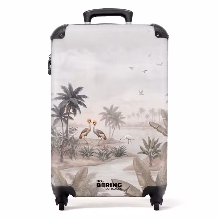 Suitcase - Cranes - Palm Trees - Tropical — 1