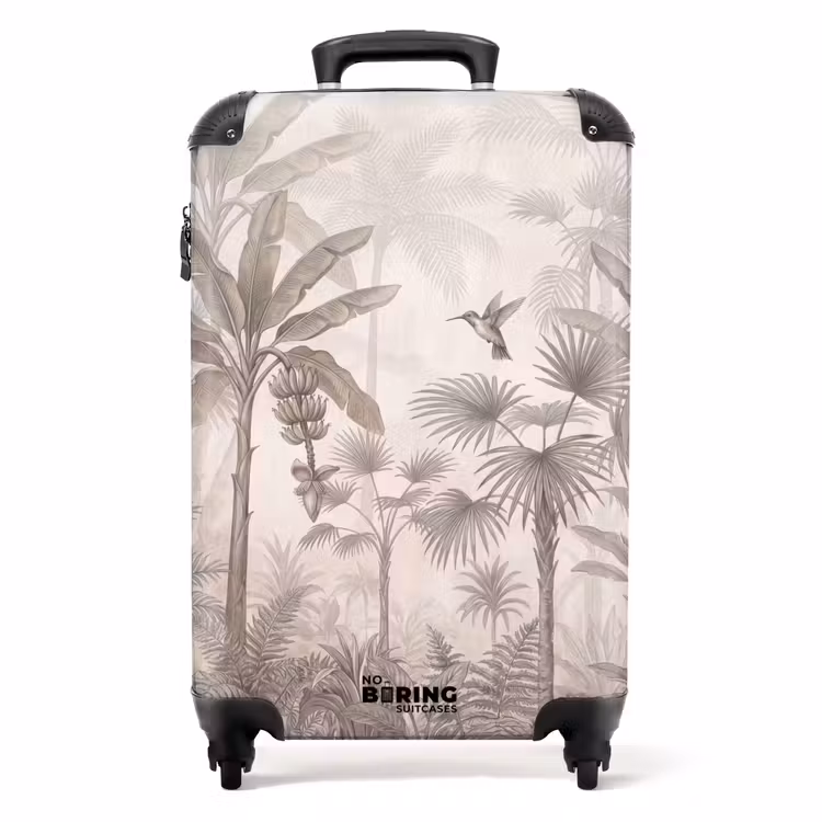 Suitcase - Jungle - Tree of Life - Hummingbird - Beige — 1