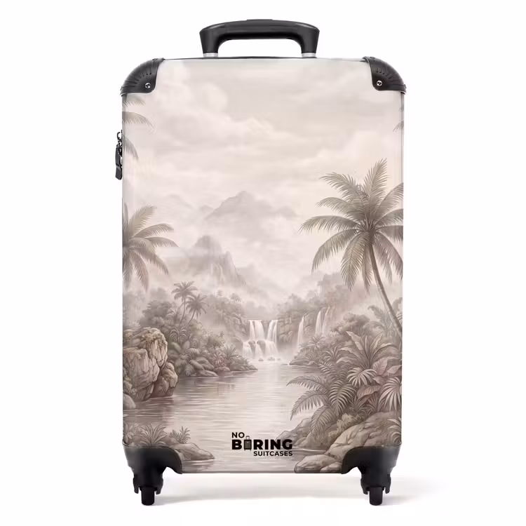 Suitcase - Jungle - Waterfalls - Tropical - Illustration — 1