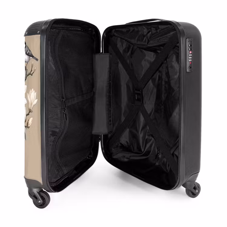 Suitcase - Oriental - Birds - Beige — 3