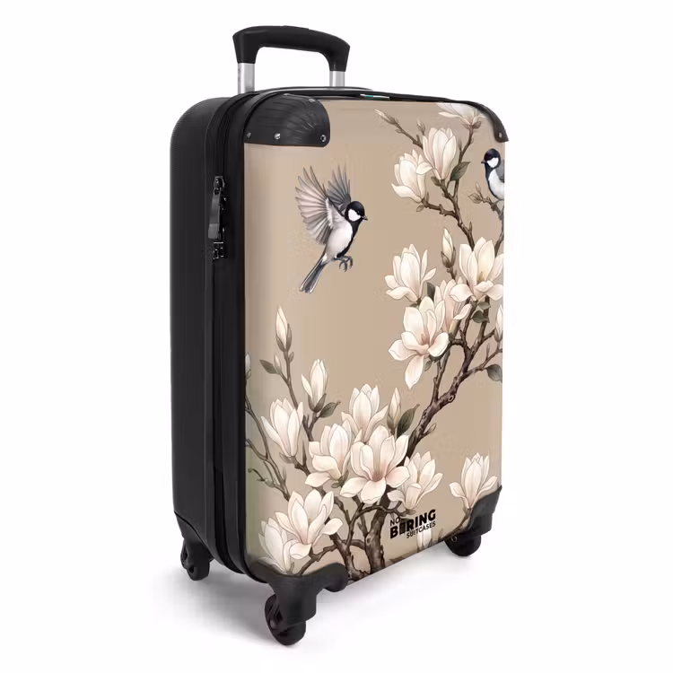 Suitcase - Oriental - Birds - Beige — 4