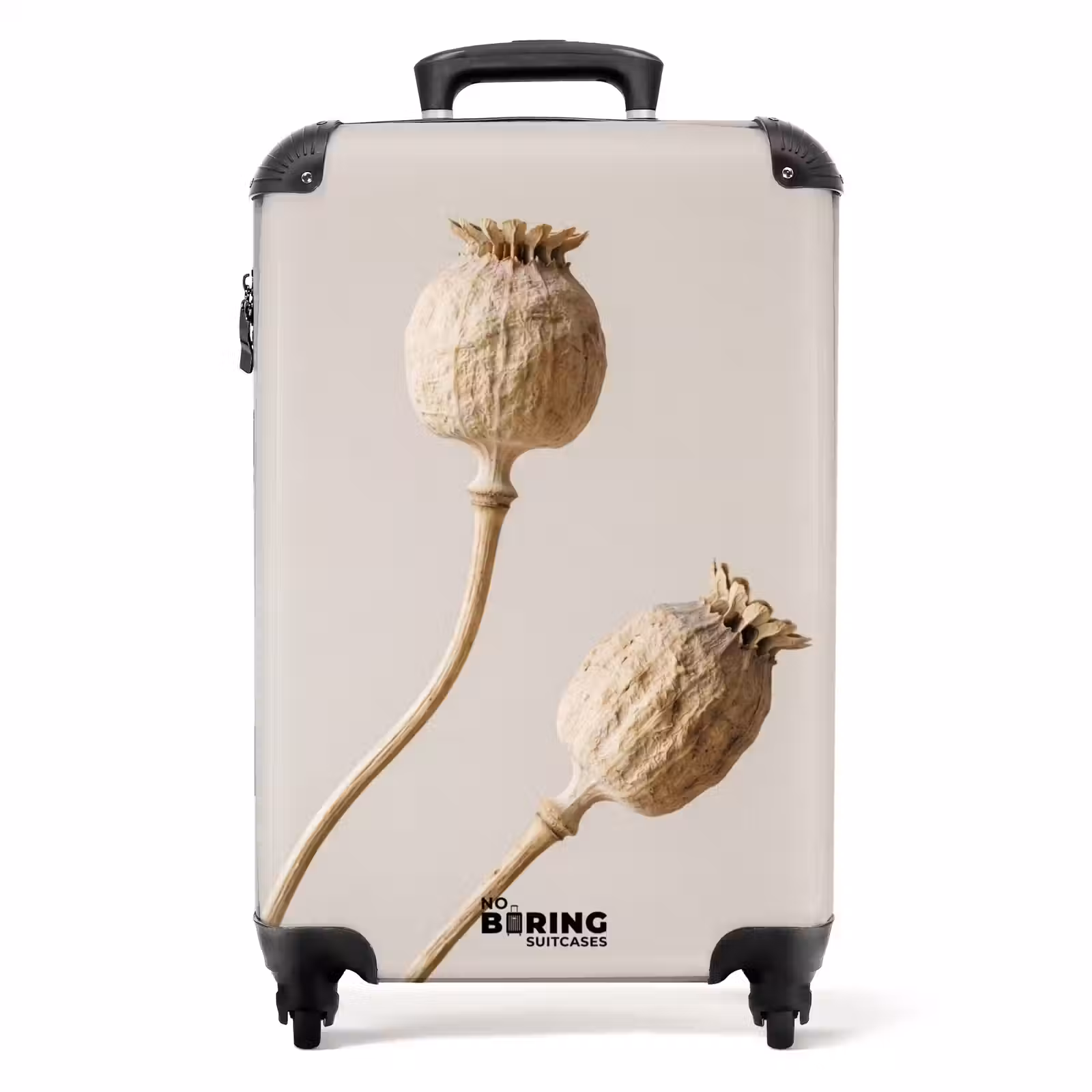 Suitcase - Poppy Bulbs - Dried Flowers - Minimalist - Beige - Serene — 1