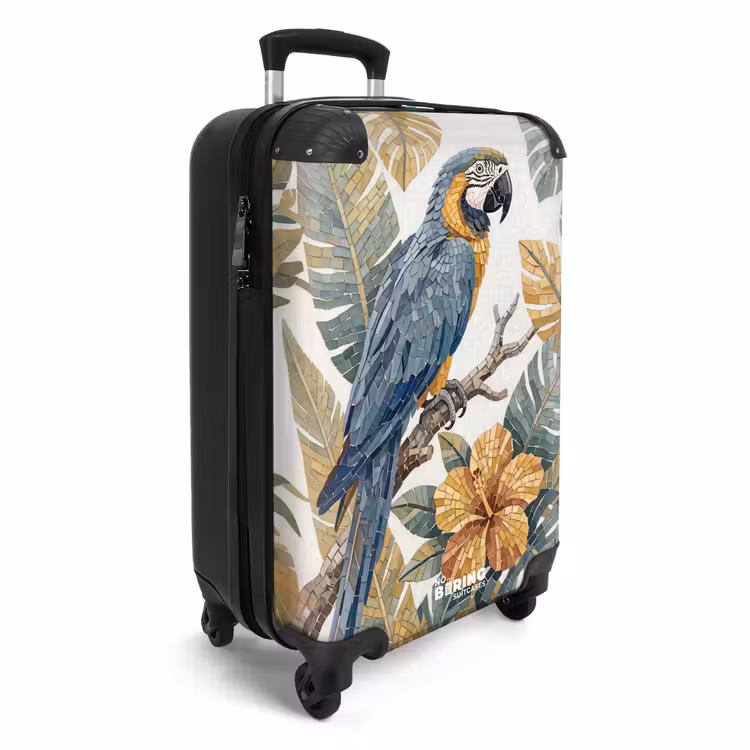 Suitcase - Bird - Branch - Nature - Mosaic - Blue — 4