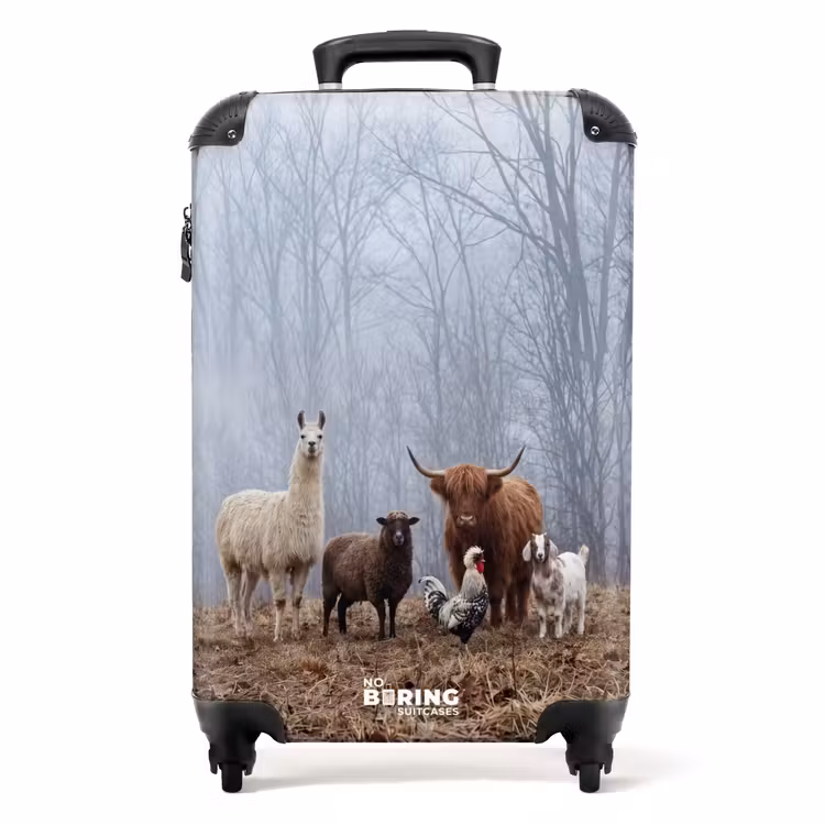 Suitcase - Farm Animals - Group - Fog - Nature - Rustic — 1