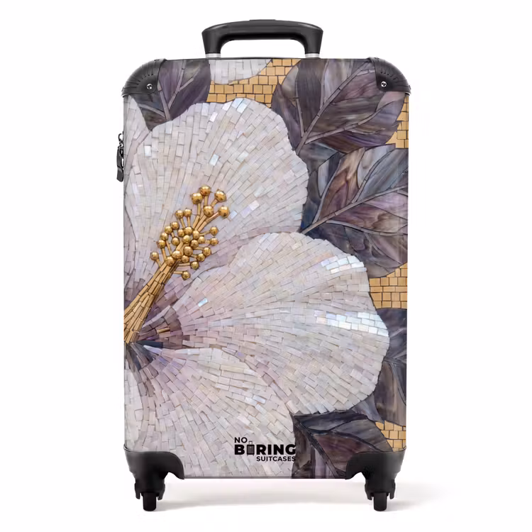 Suitcase - Flowers - Mosaic - Art - Modern - Gold — 1