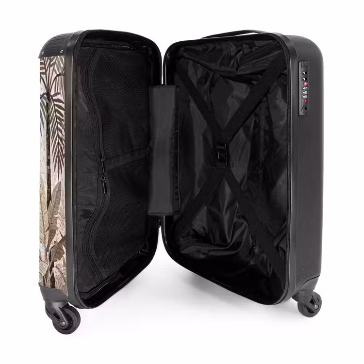 Suitcase - Nature - Leaves - Landscape - Mosaic - Beige — 3