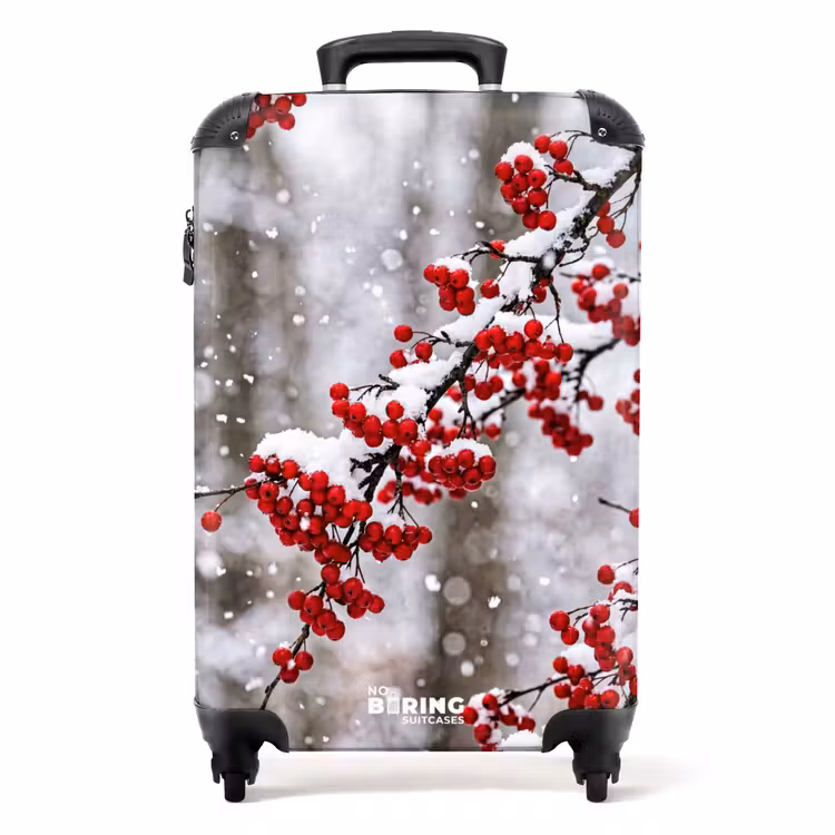 Suitcase - Berries - Branches - Snow - Winter - Colorful — 1