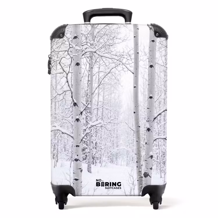 Suitcase - Birch Trees - Snow - Winter - Forest - White — 1