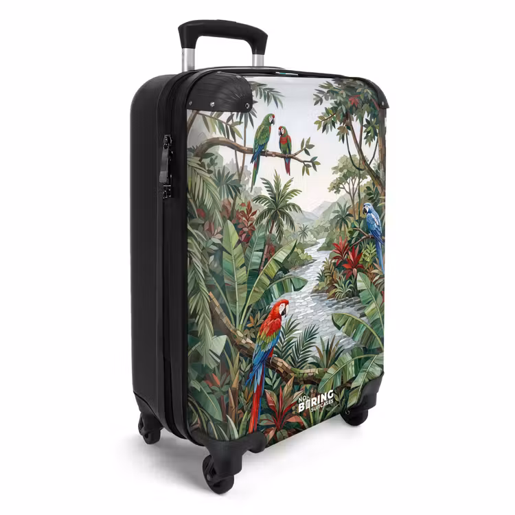 Suitcase - Bird - Jungle - Nature - Mosaic - Green — 4