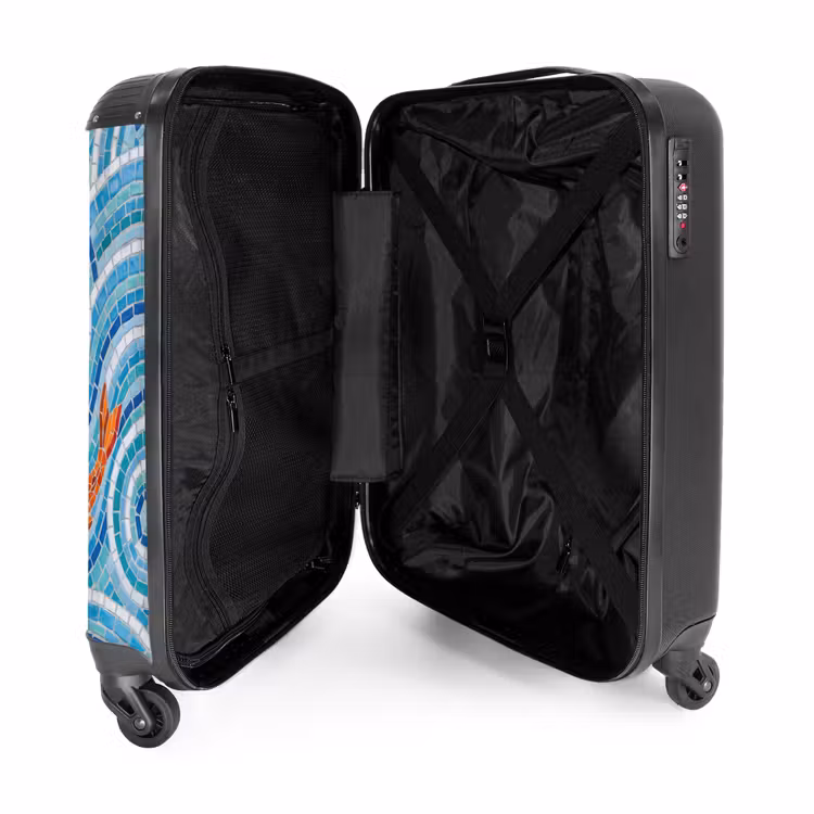 Suitcase - Fish - Mosaic - Water - Decorative - Blue — 3