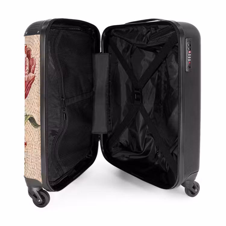 Suitcase - Flowers - Mosaic - Red - Green - Art — 3