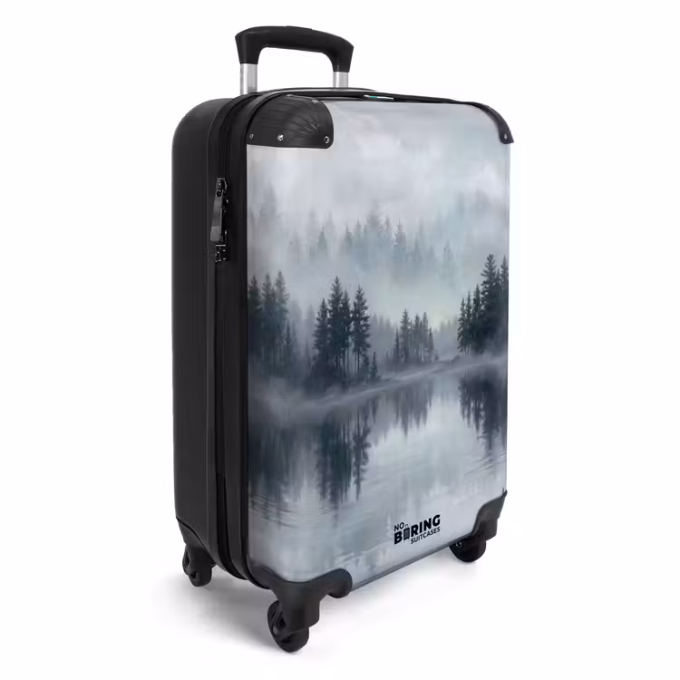 Suitcase - Forest - Lake - Fog - Nature - Gray — 4