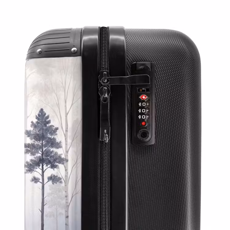 Suitcase - Forest - Trees - Fog - Nature - Illustration - Gray — 5