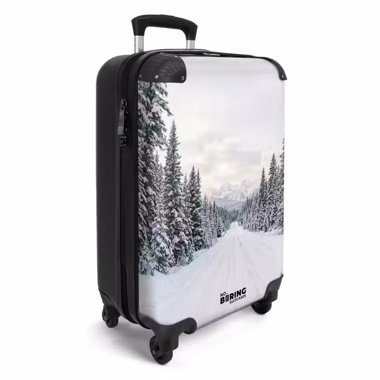 Suitcase - Road - Snow - Coniferous Forest - Winter - Adventurous — 4