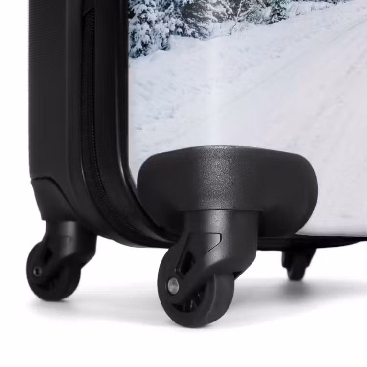 Suitcase - Road - Snow - Coniferous Forest - Winter - Adventurous — 6