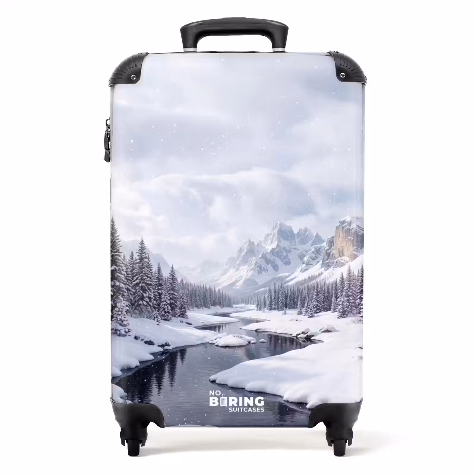 Suitcase - Snowy Landscape - Mountains - River - Winter — 1