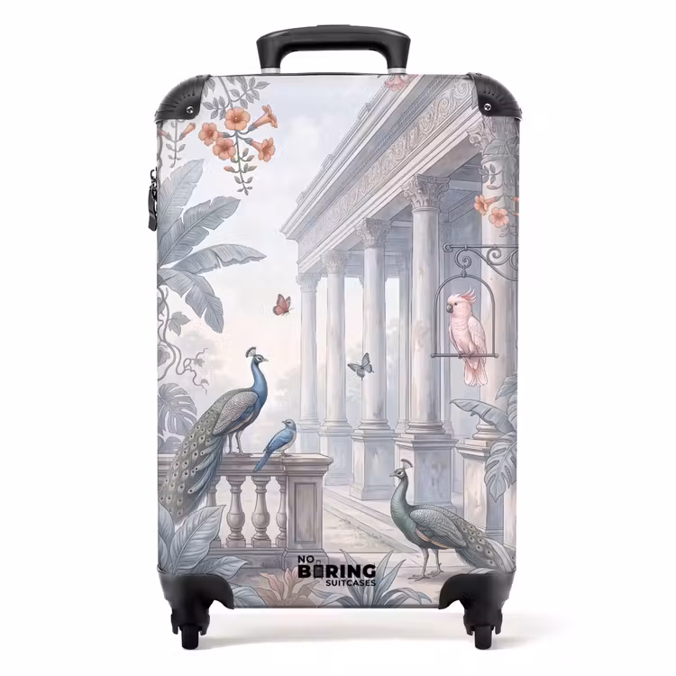Suitcase - Bird - Peacock - Architecture - Classical - Green — 1