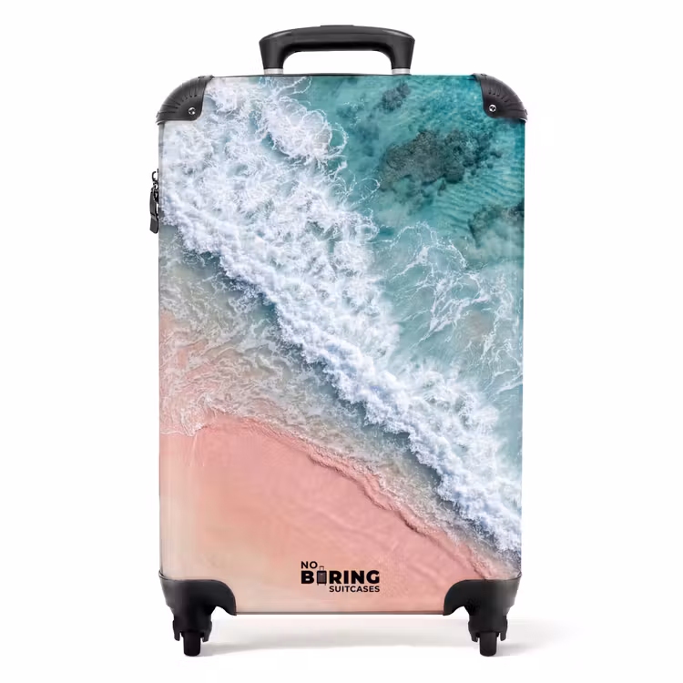 Suitcase - Beach - Ocean - Waves - Pink Sand - Nature — 1