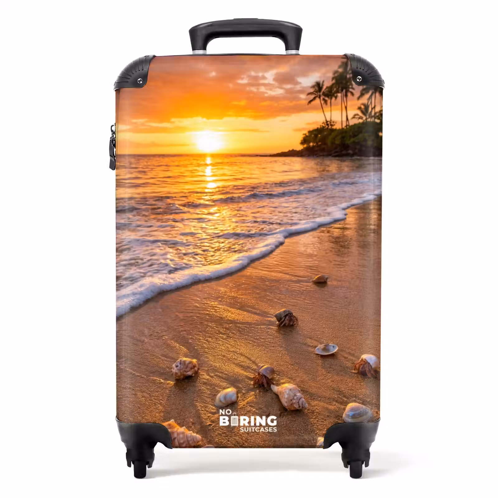 Suitcase - Beach - Sunset - Palm Trees - Nature - Orange — 1