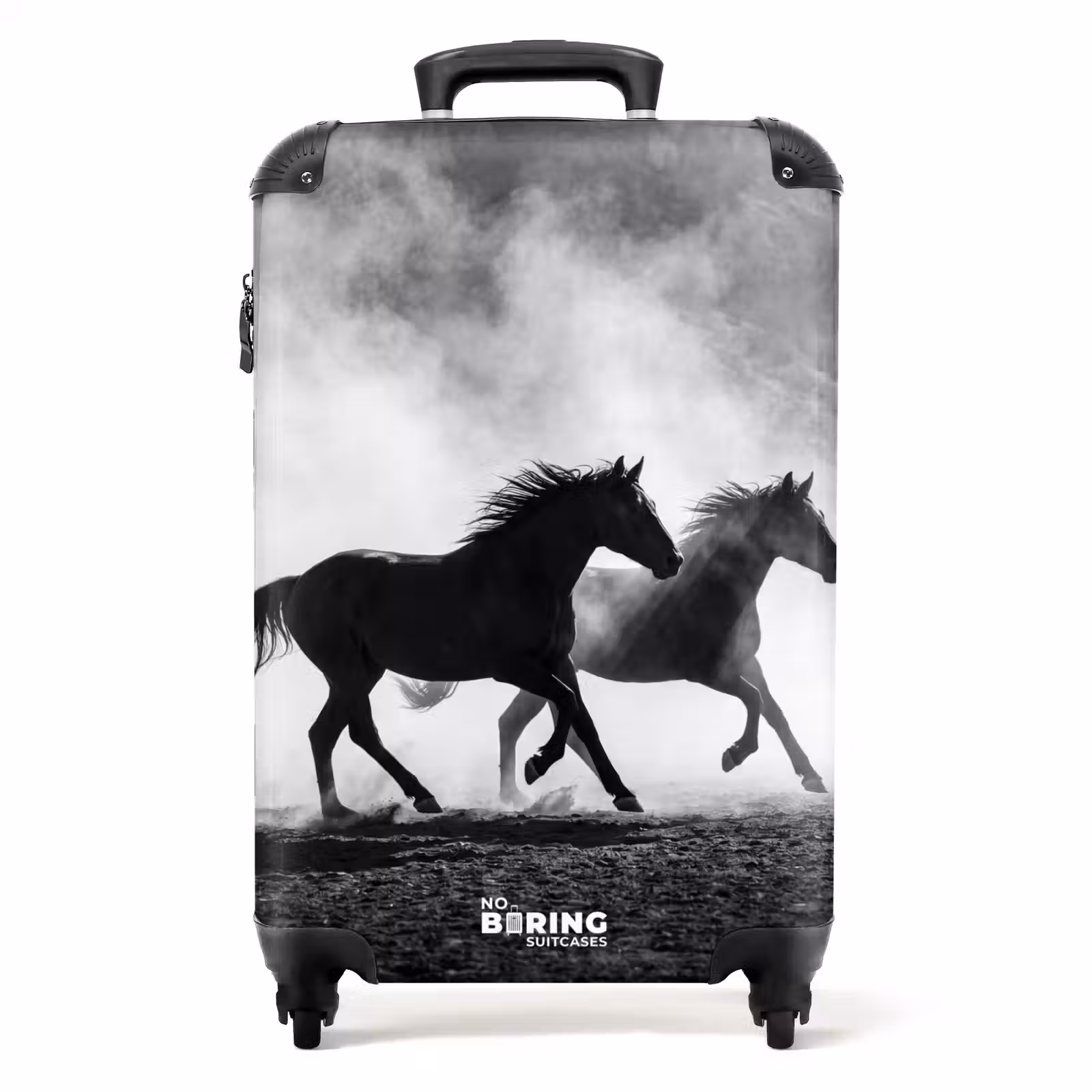 Suitcase - Horse - Fabric - Black and White - Animals — 1