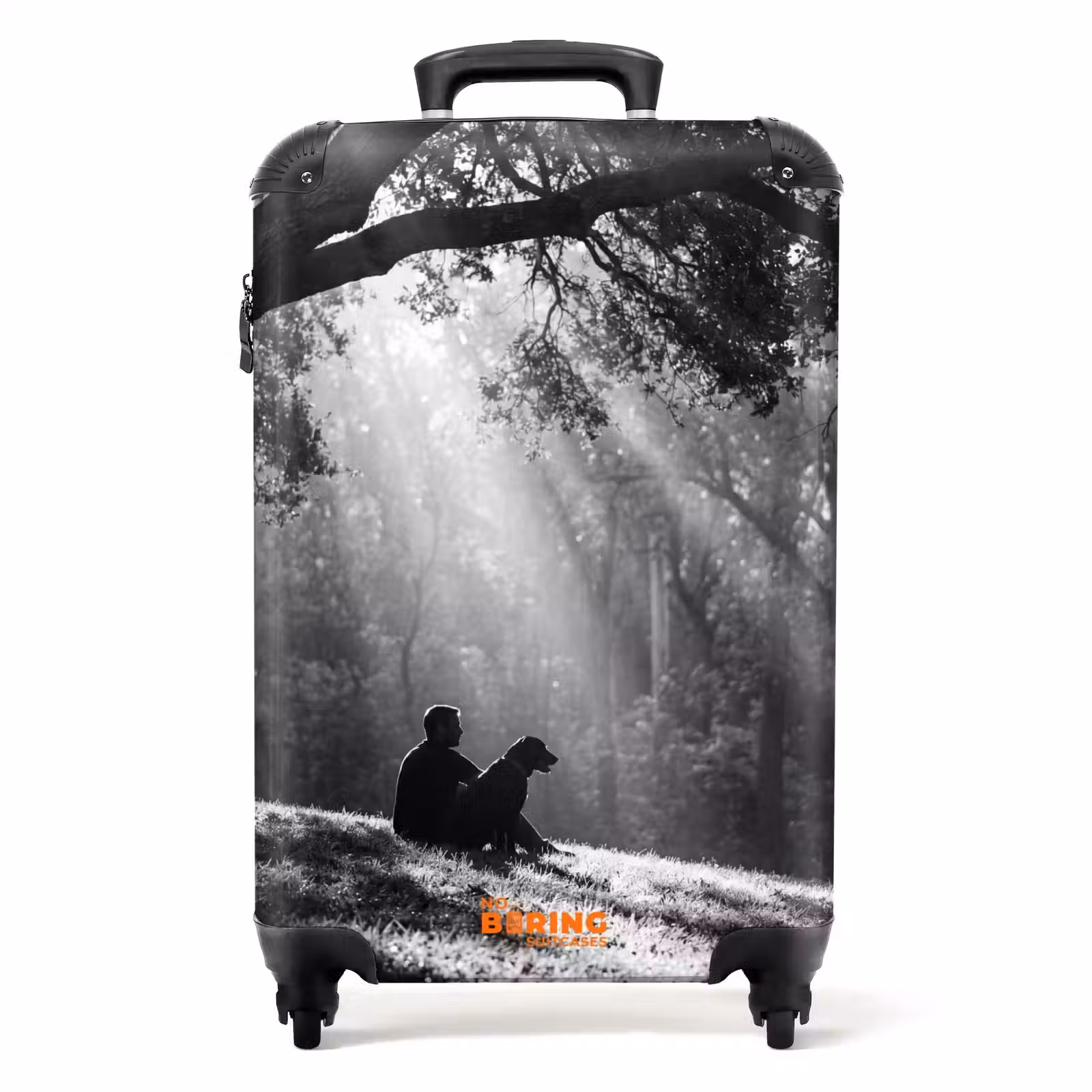 Suitcase - People - Dogs - Nature - Black and White - Silhouette — 1