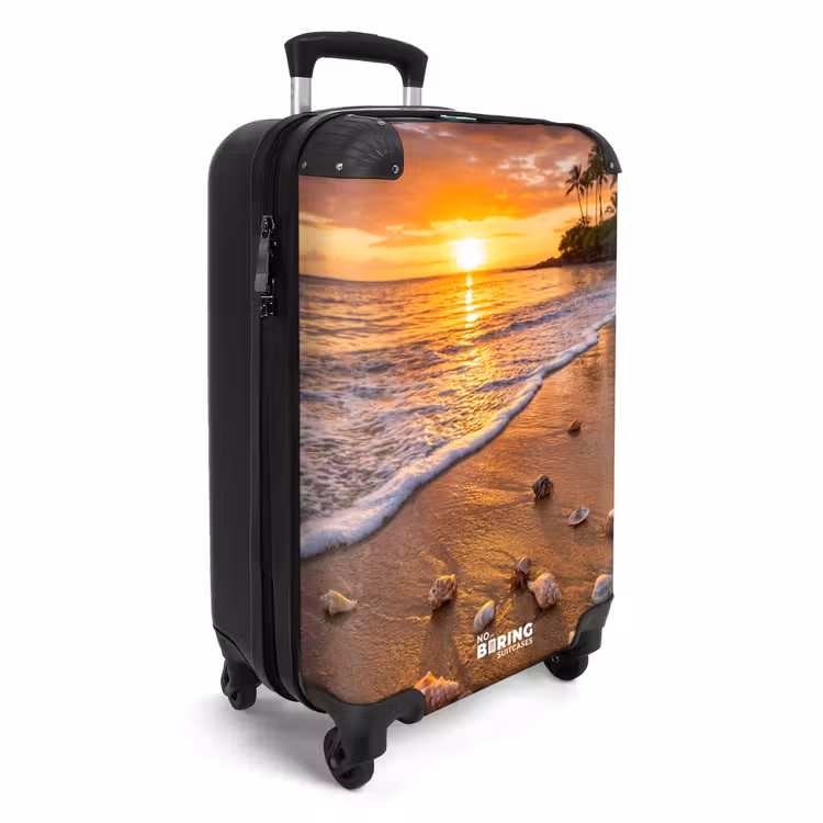 Suitcase - Beach - Sunset - Palm Trees - Nature - Orange — 4