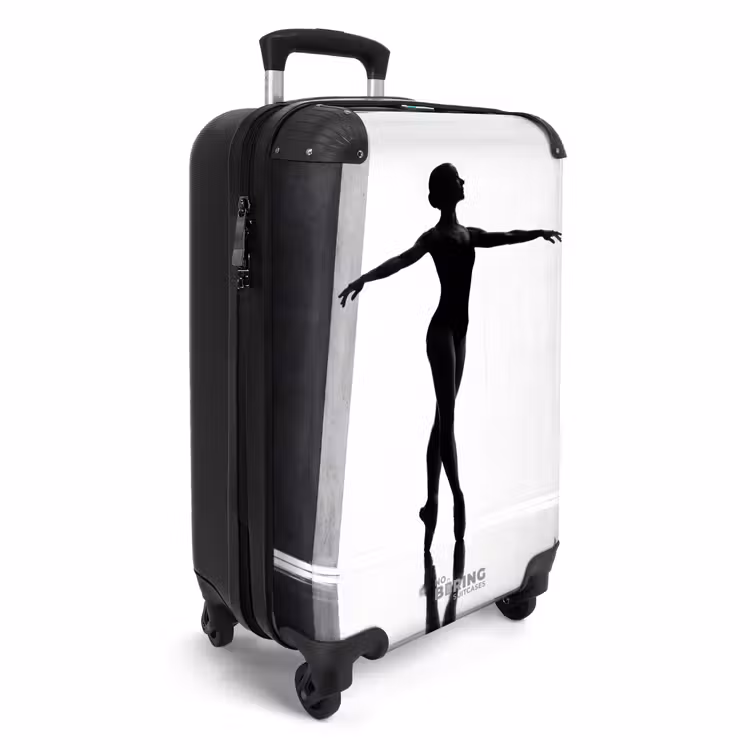 Suitcase - Dancer - Silhouette - Art - Modern - Black and White — 4