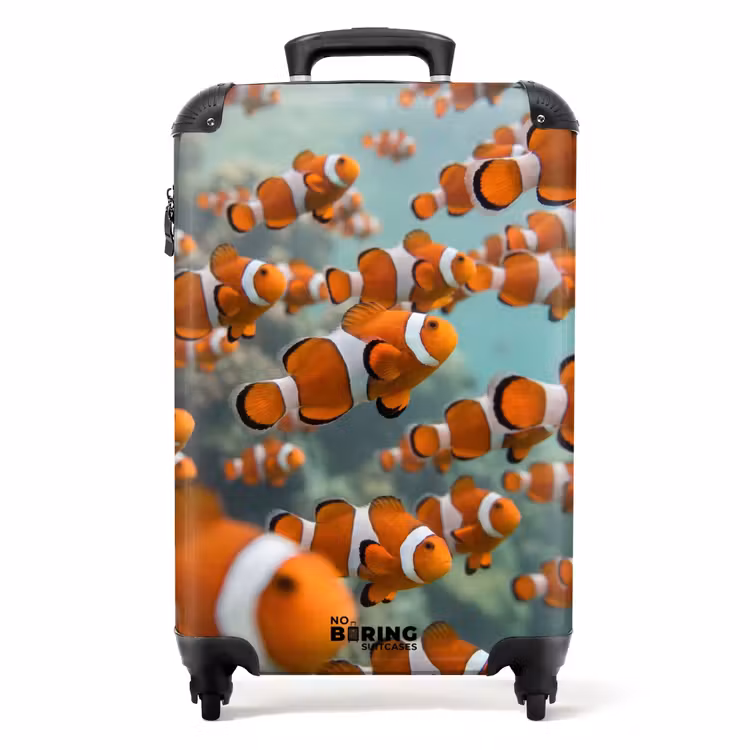 Suitcase - Fish - School - Underwater - Animals - Orange — 1