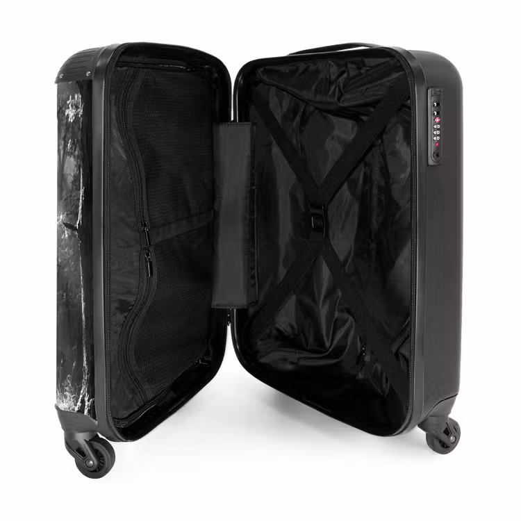 Suitcase - Forest - Rays of Light - Nature - Black and White — 3