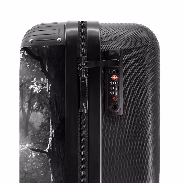 Suitcase - Forest - Rays of Light - Nature - Black and White — 5