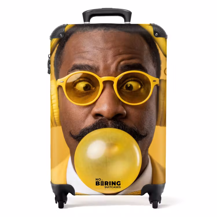 Suitcase - Man - Bubblegum - Portrait - Yellow - Modern — 1