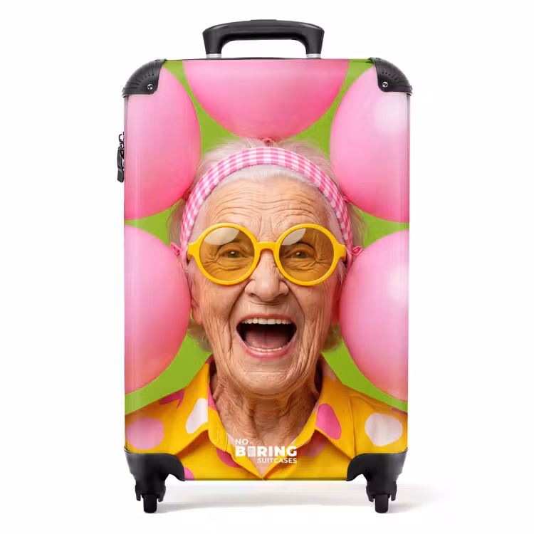 Suitcase - People - Balloons - Party - Colorful - Pink — 1
