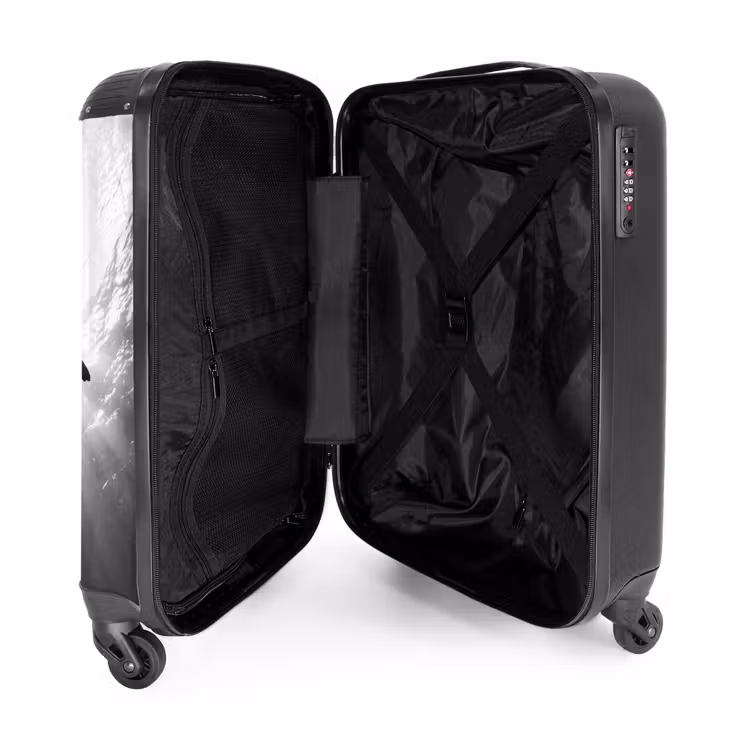 Suitcase - Turtle - Underwater - Rays of Light - Ocean - Black and White — 3