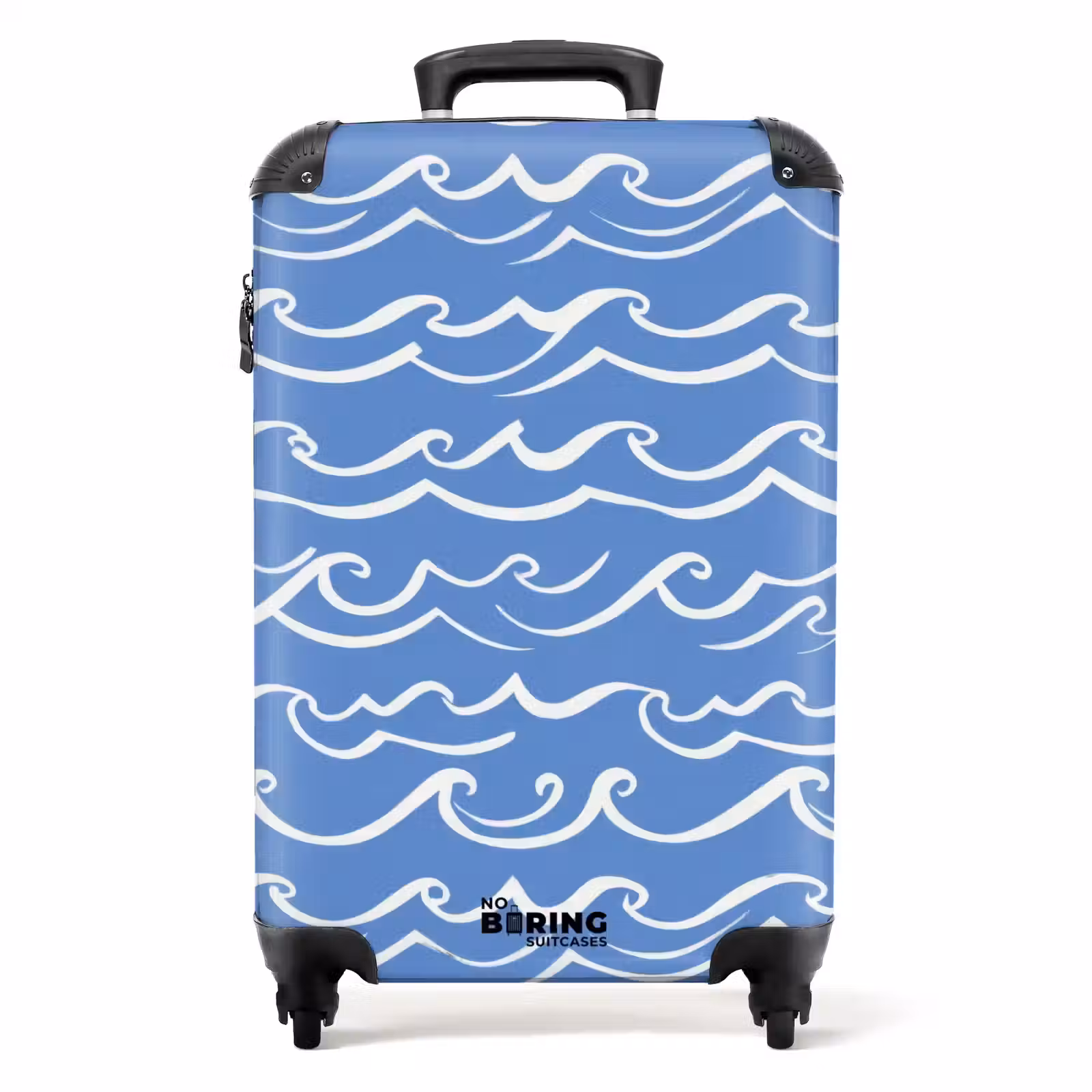 Suitcase - Blue - White - Simple - Drawn - Waves — 1