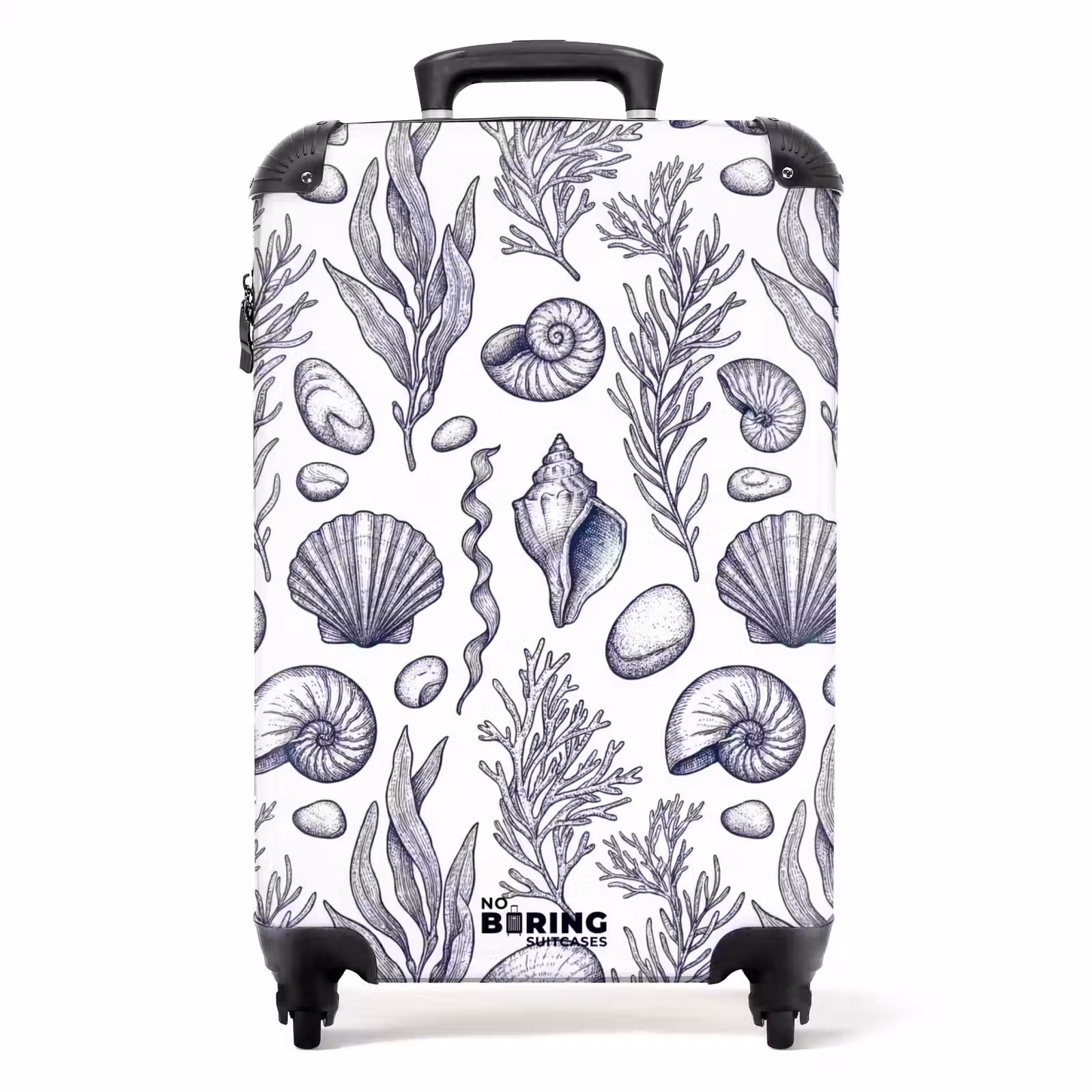 Suitcase - Shells - Seaweed - Ocean - Illustration - Blue — 1