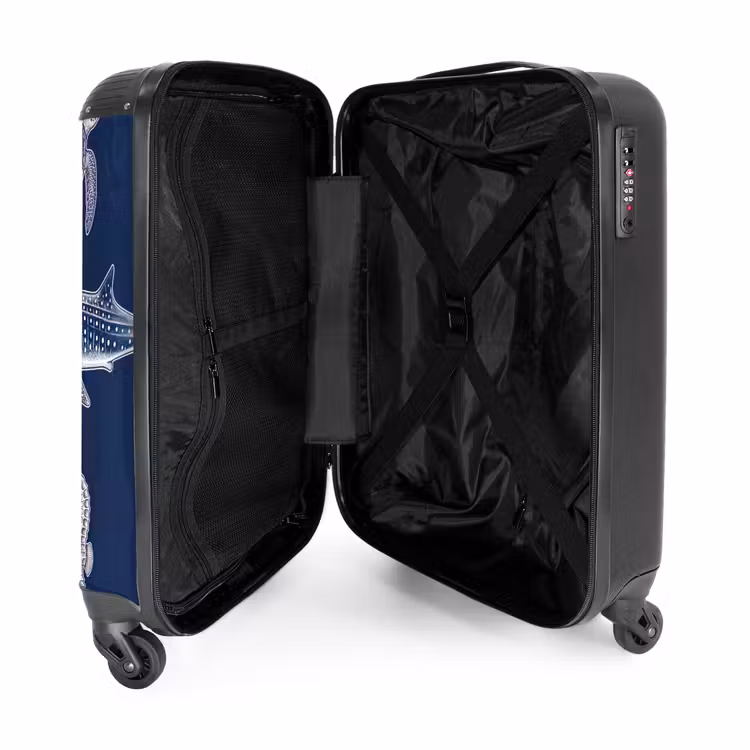 Suitcase - Animals - Marine Life - Ocean - Engraving - Blue — 3