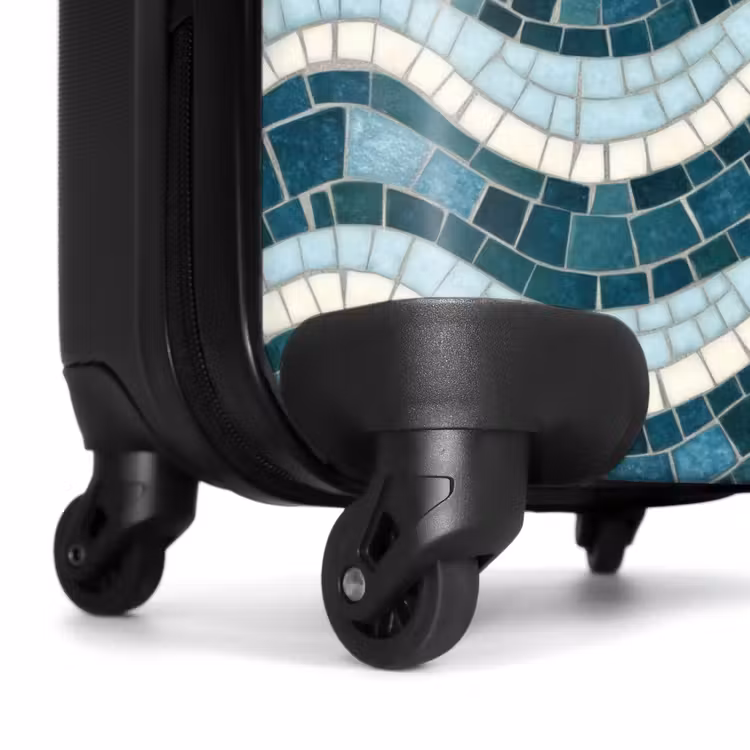 Suitcase - Blue - White - Mosaic - Wavy — 6