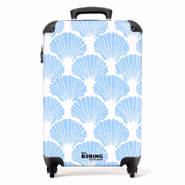 Suitcase - Blue - White - Shells - Graphic - Texture — 1