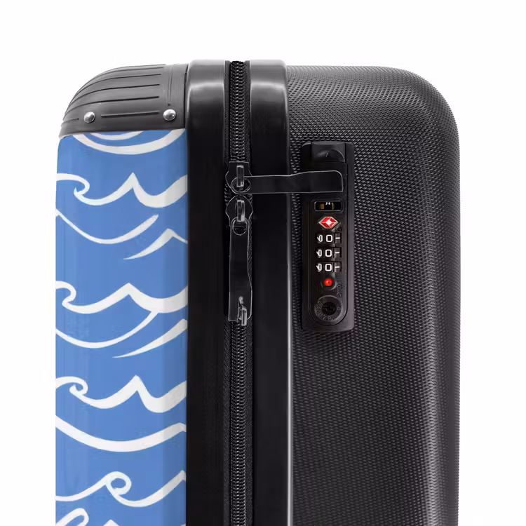Suitcase - Blue - White - Simple - Drawn - Waves — 5