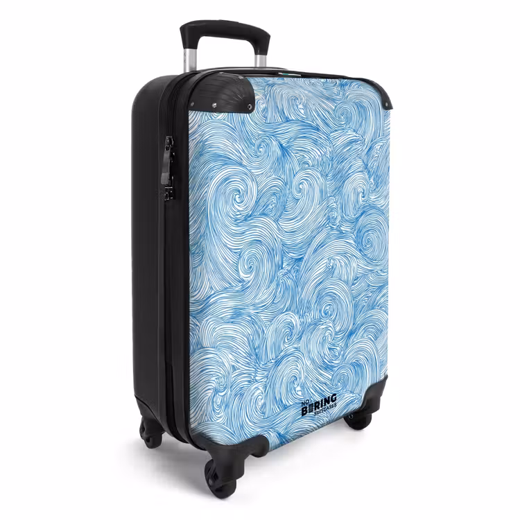 Suitcase - Blue - White - Spiral - Waves - Lines — 4