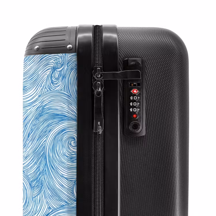 Suitcase - Blue - White - Spiral - Waves - Lines — 5