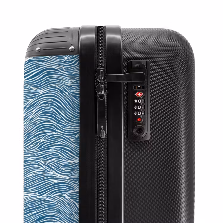 Suitcase - Blue - White - Waves - Patterned - Texture — 5