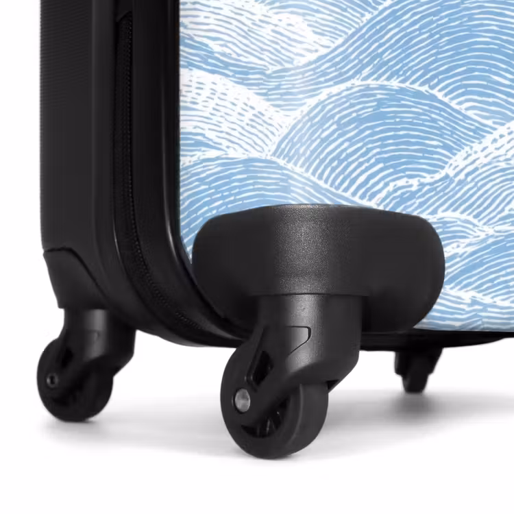 Suitcase - Blue - White - Waves - Sketched — 6