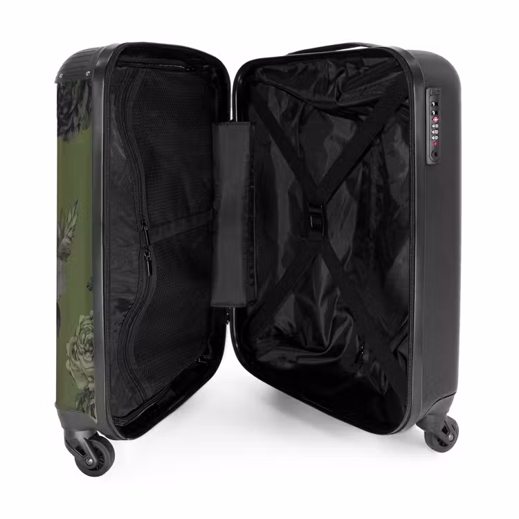Suitcase - Classic - botanical - olive green - flowers — 3