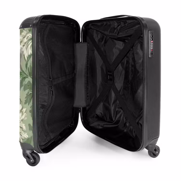 Suitcase - Elegant - Light Green - Plants - Pattern - Fitted — 3