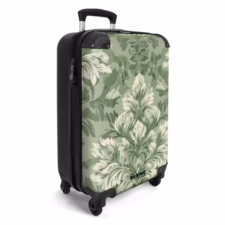 Suitcase - Elegant - Light Green - Plants - Pattern - Fitted — 4