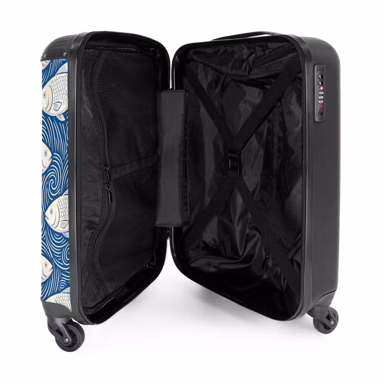 Suitcase - Fish - Water - Pattern - Graphic - Blue — 3