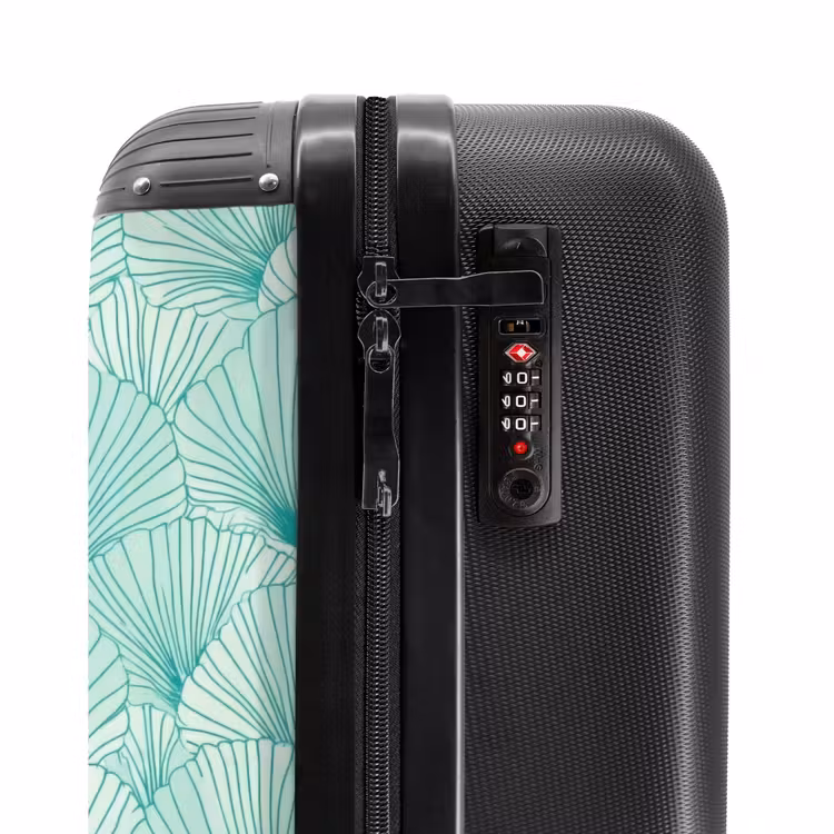 Suitcase - Green - White - Ginkgo - Patterned - Textured — 5