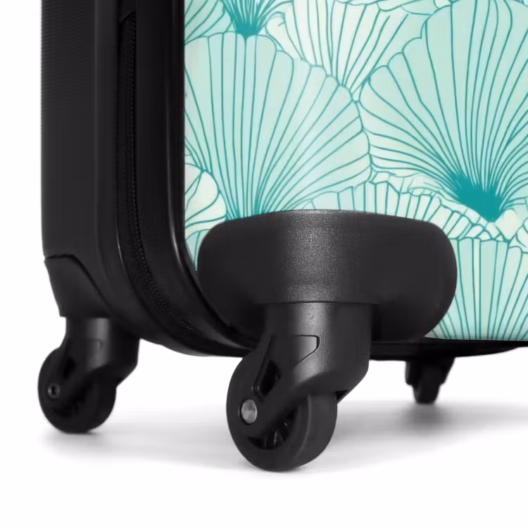 Suitcase - Green - White - Ginkgo - Patterned - Textured — 6