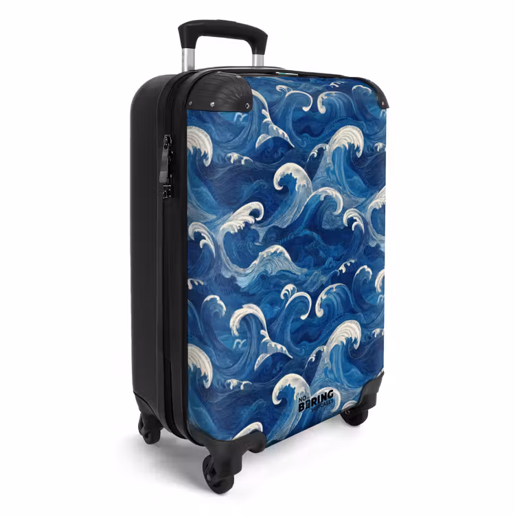 Suitcase - Japanese - Ocean - Waves - Blue — 4